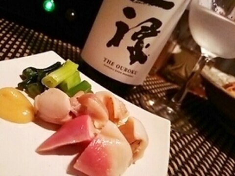 お酒がすすむ、北寄貝と葱のぬた